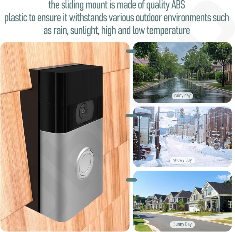 Ohoho Doorbell Siding Mount Vinyl/Vinyl Siding Mount for Ring Doorbell, Ring 2, Ring 3, Ring 3 Plus Video Doorbell - 4" Standard Vinyl - Image 4